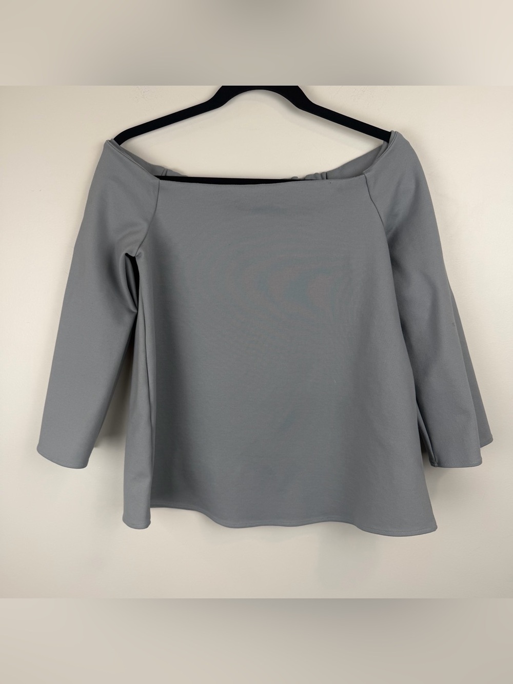 Tuckernuck Women’s Miranda Off the Shoulder Blouse Long Sleeve Blue Top Size S